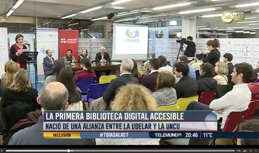 Cobertura de Telemundo del Lanzamiento de la Biblioteca Digital Accesible de Uruguay